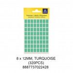MAYSPIES MS-8X12MM COLOUR LABEL / 5 SHEETS/PKT / 320PCS / 8X12MM TURQUOISE